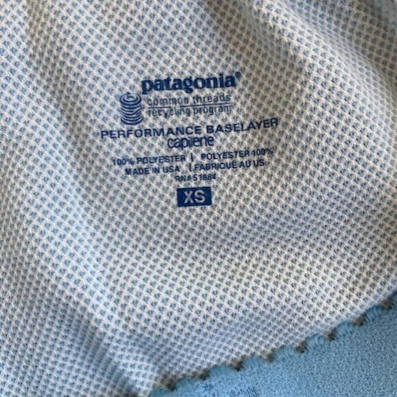 PATAGONIA Light Blue Capilene Performance Base Layer Pants Tights Leggings XS - Picture 11 of 12